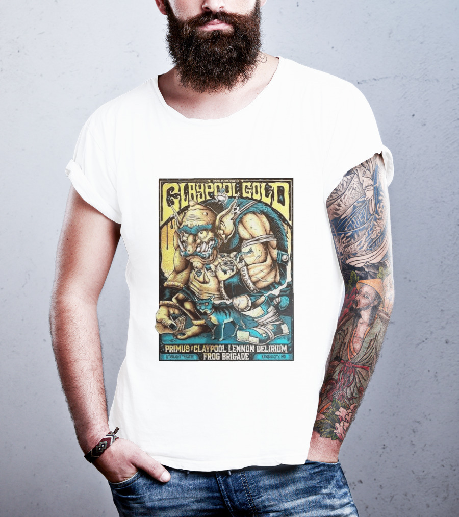 May 28 2026 Claypool Gold Primus Claypool Lennon Delirium Frog Brigade Starlight Theatre Kansas City MO T-Shirt