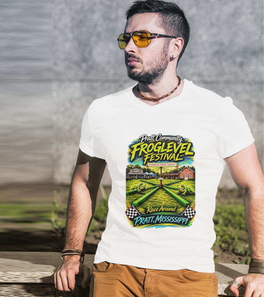 Pratt Community Froglevel Festival Famous Frog Races Race Around Pratt Mississippi T-Shirt