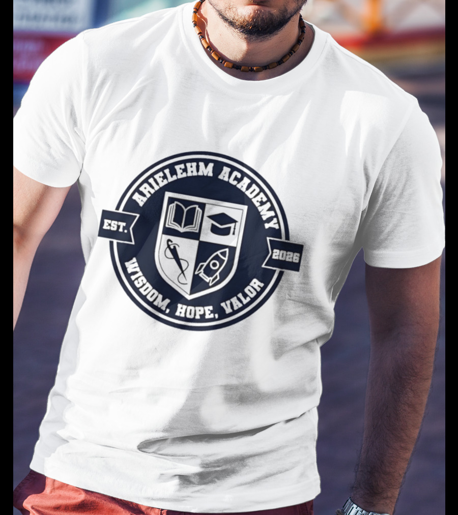 Arielehm Academy Crest Est 2026 Wisdom Hope Valor T-Shirt