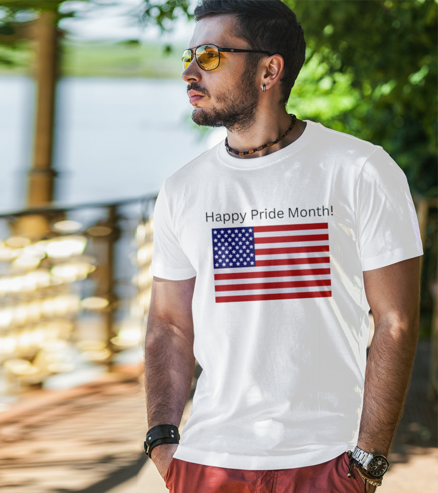 Happy Pride Month USA Flag Celebration T-Shirt