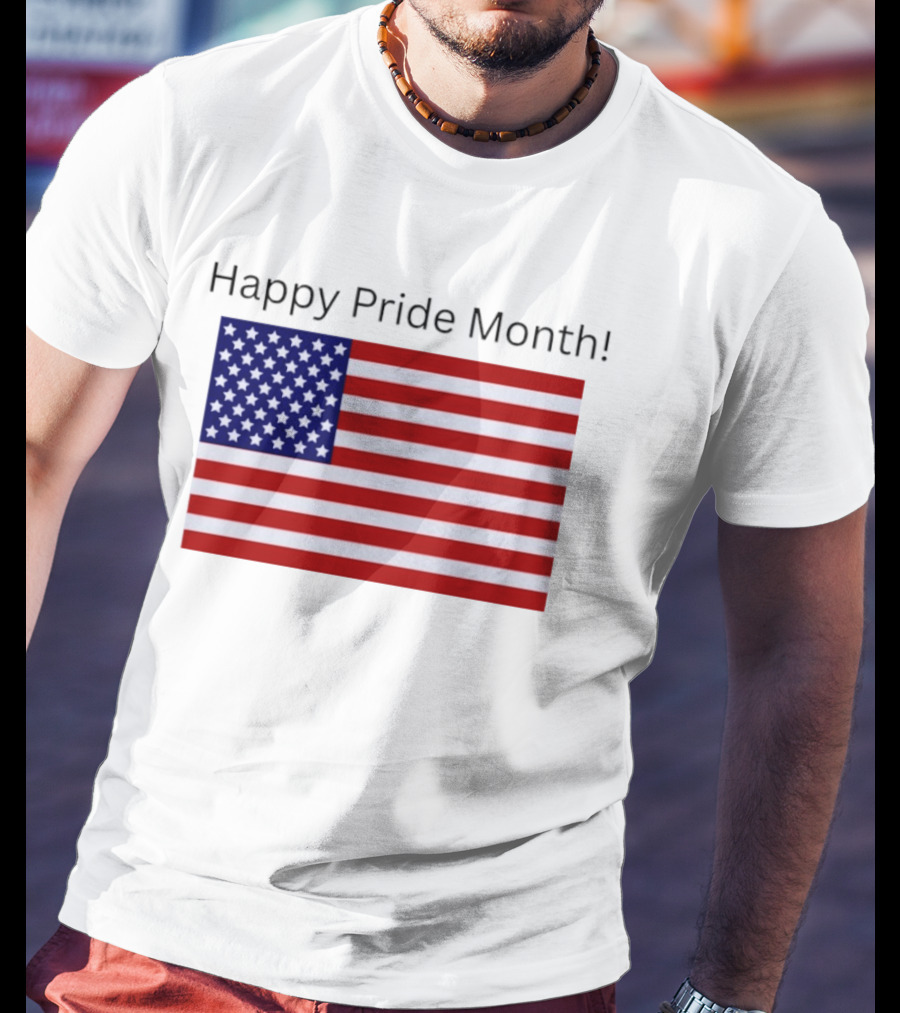 Happy Pride Month USA Flag Celebration T-Shirt