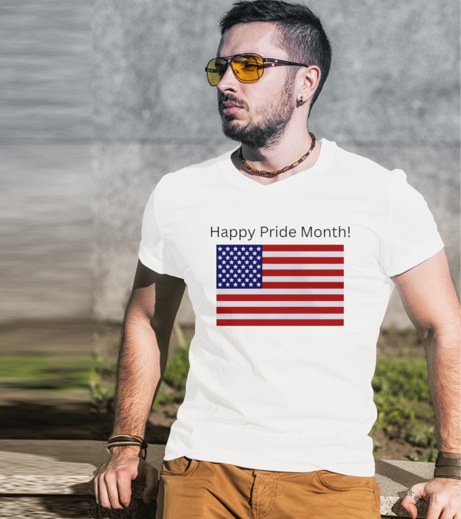 Happy Pride Month USA Flag Celebration T-Shirt