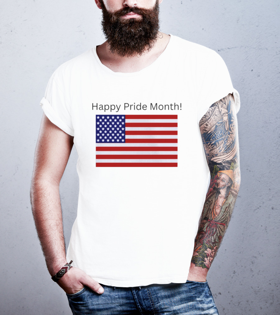 Happy Pride Month USA Flag Celebration T-Shirt