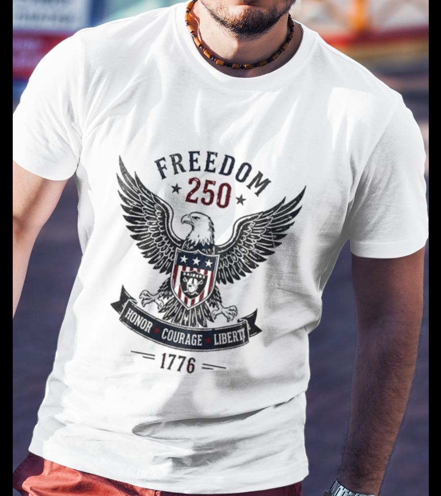 Freedom 250 Honor Courage 1776 Eagle T-Shirt