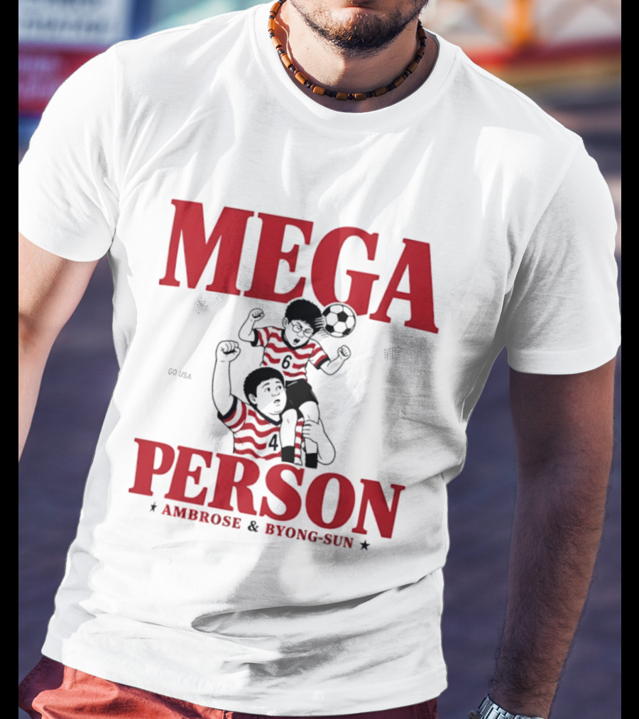 Mega Person Go USA Ambrose Byong Sun Soccer Duo T-Shirt