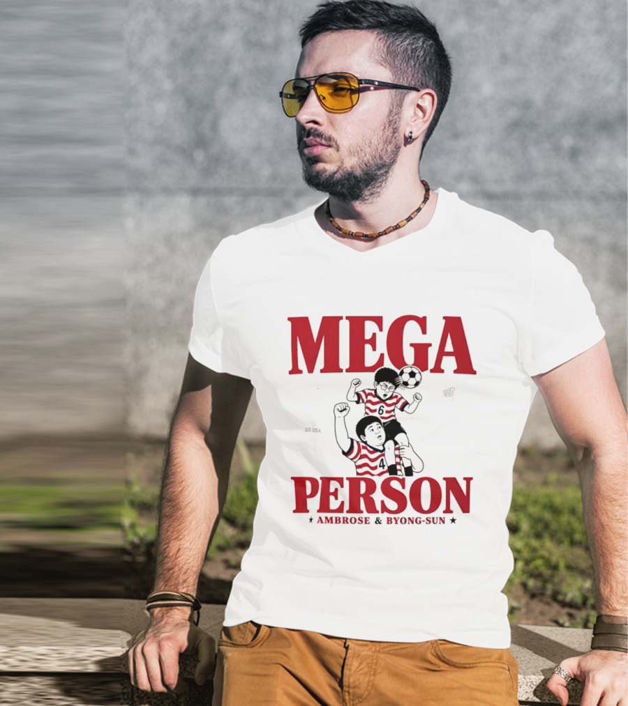 Mega Person Go USA Ambrose Byong Sun Soccer Duo T-Shirt