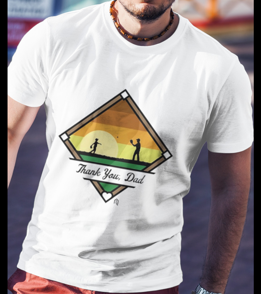 Thank You Dad Baseball Sunset Silhouette 2026 T-Shirt