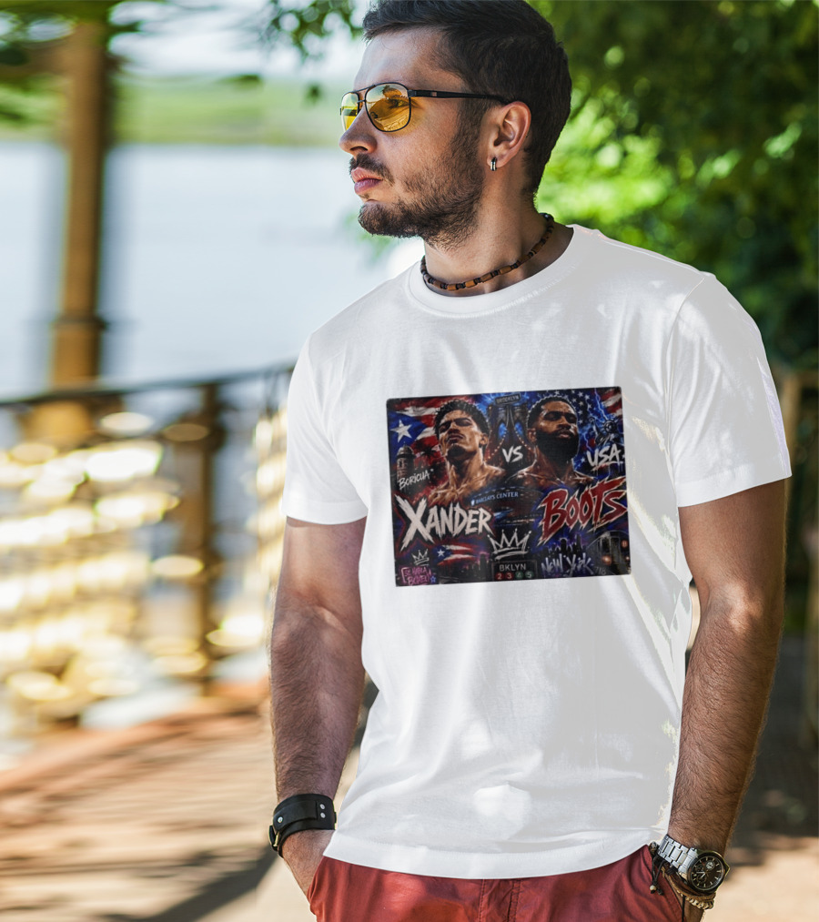 Xander Boots Boricua Vs USA Barclays Center Brooklyn NYC 718 T-Shirt