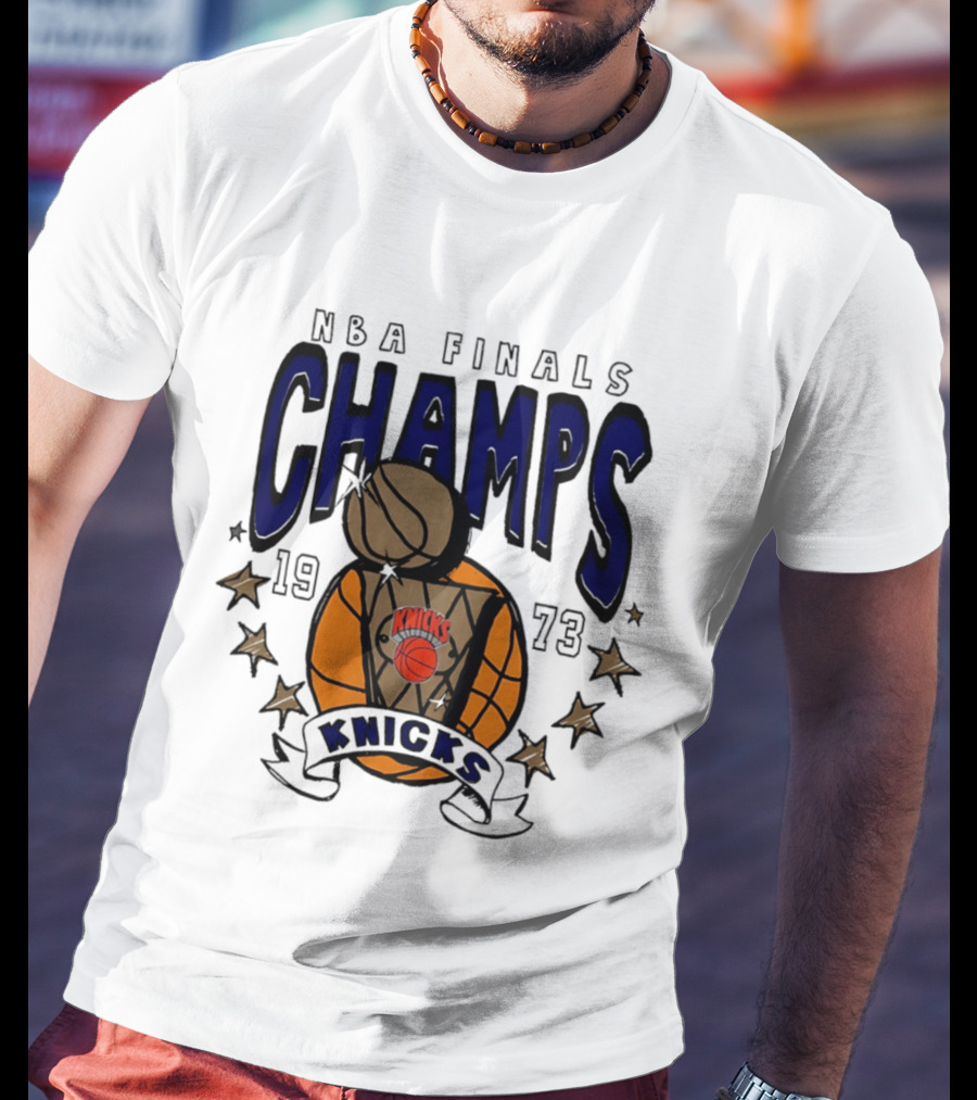 New York Knicks NBA Finals Champs 1973 Basketball Victory T-Shirt