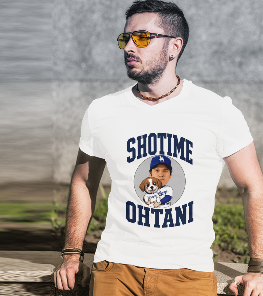 ShoTime Ohtani Los Angeles Dodgers Player With Dog T-Shirt