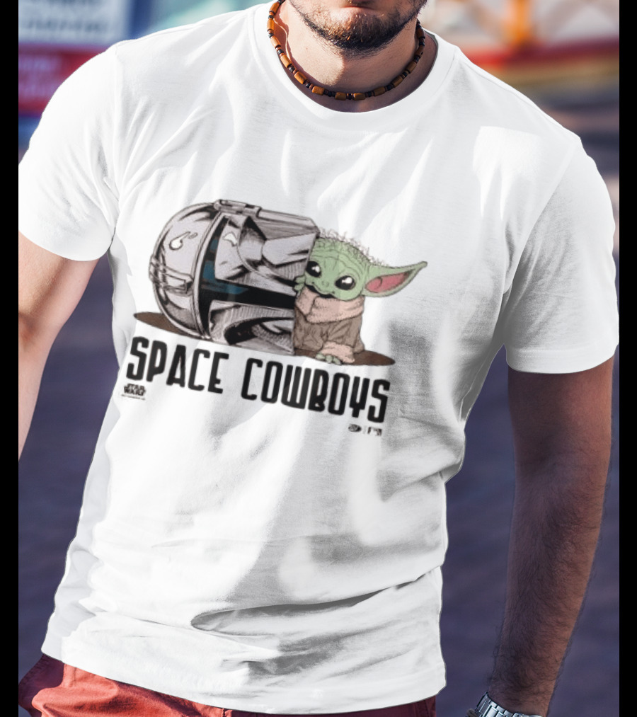 Star Wars Grogu Space Cowboys Helmet And Child Duo T-Shirt