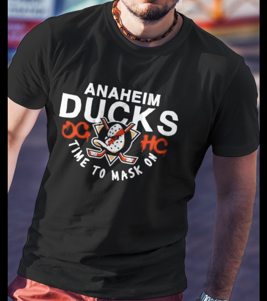 Anaheim Ducks Time To Mask On OC HC Hockey T-Shirt