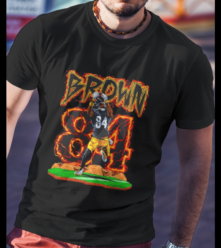 Brown 84 Steelers Wide Receiver Pittsburgh Antonio T-Shirt