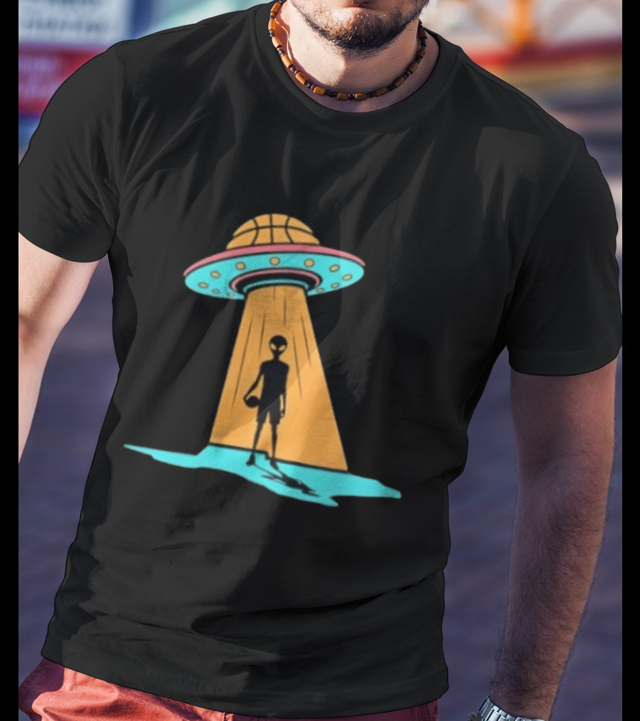 San Antonio Spurs Fiesta Alien Basketball UFO Landing T-Shirt