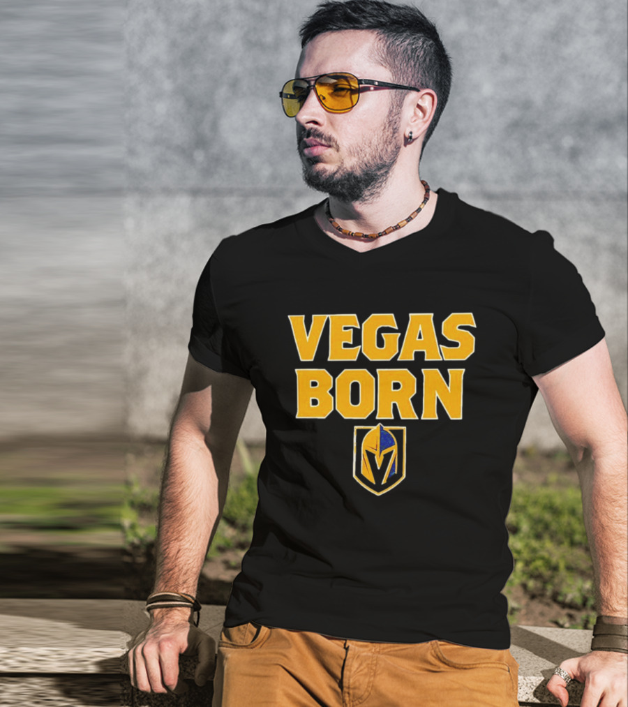 VEGAS BORN Logo Icon Golden Knights T-Shirt