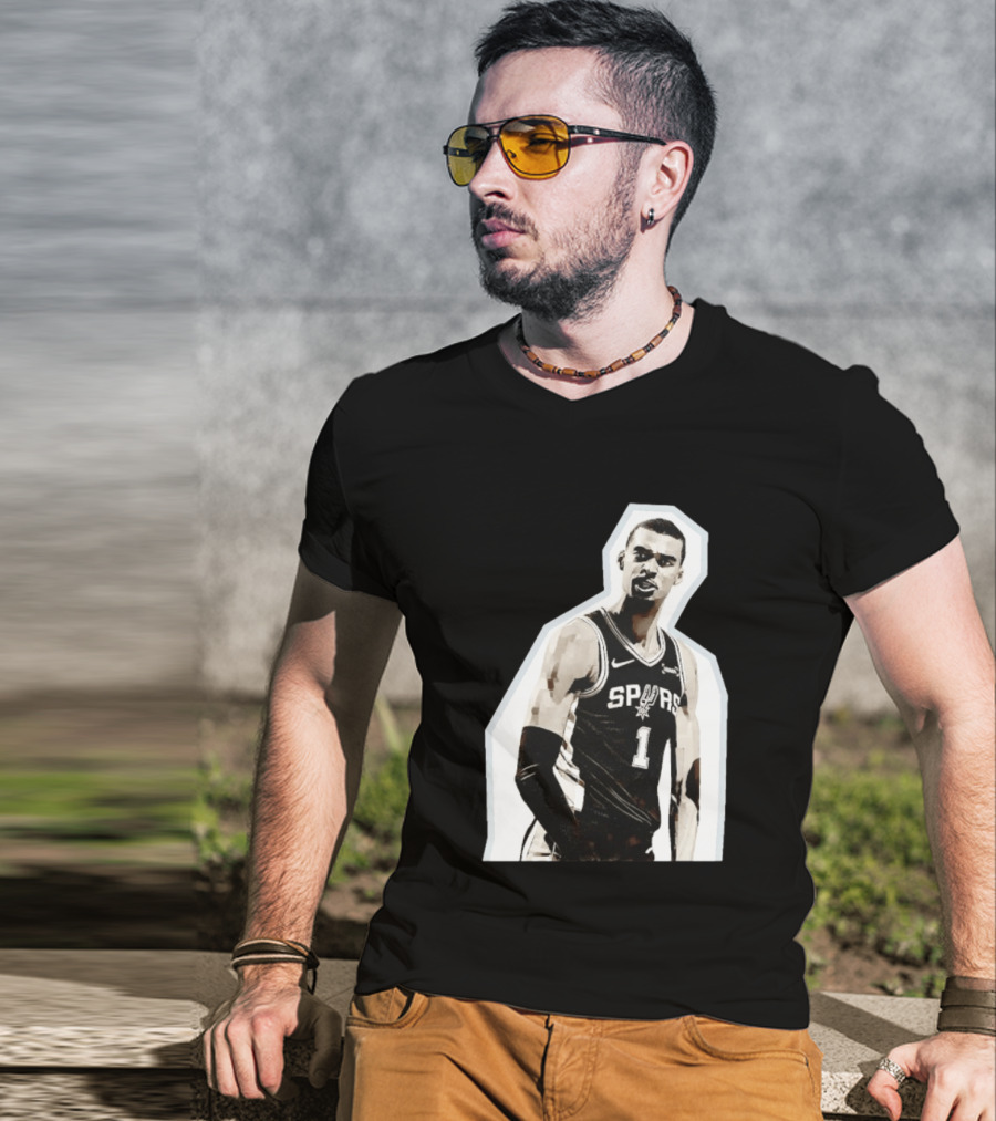 Victor Wembanyama Spurs Number 1 Basketball Jersey T-Shirt