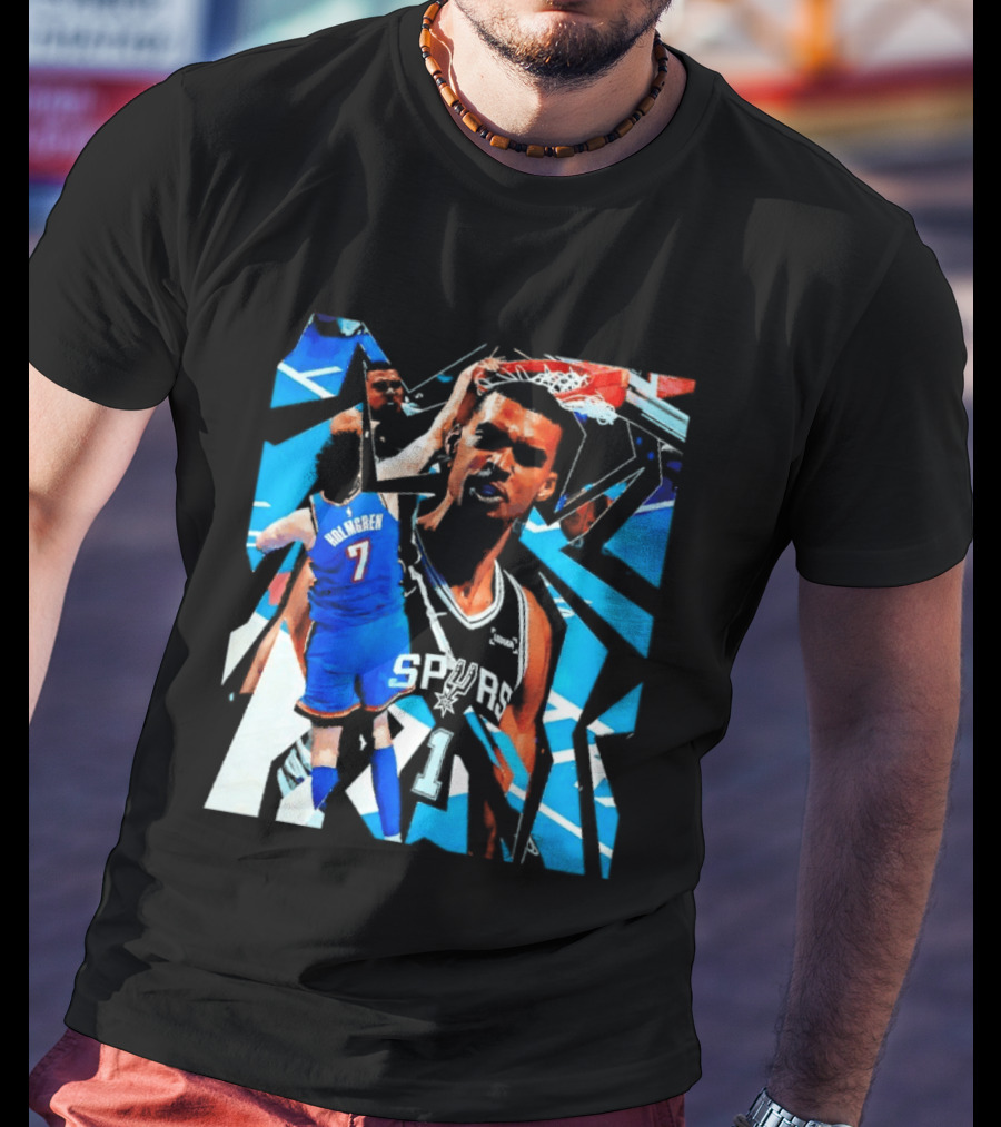 San Antonio Spurs Wembanyama Dunk Showdown With Holmgren T-Shirt