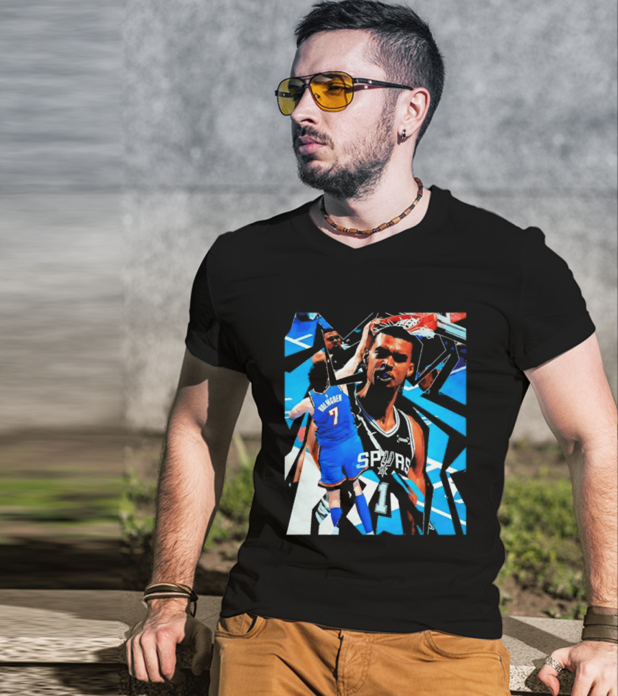 San Antonio Spurs Wembanyama Dunk Showdown With Holmgren T-Shirt