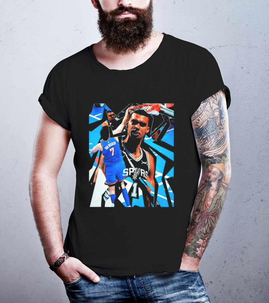 San Antonio Spurs Wembanyama Dunk Showdown With Holmgren T-Shirt