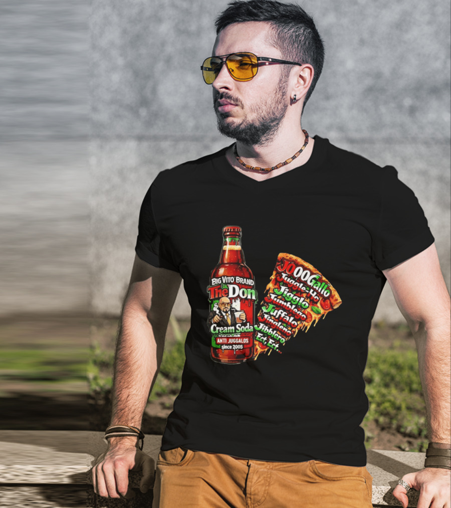 Big Vito Brand The Don Cream Soda Anti Juggalos Juggle Ho Jiggle Ho Pizza Slice 2005 T-Shirt