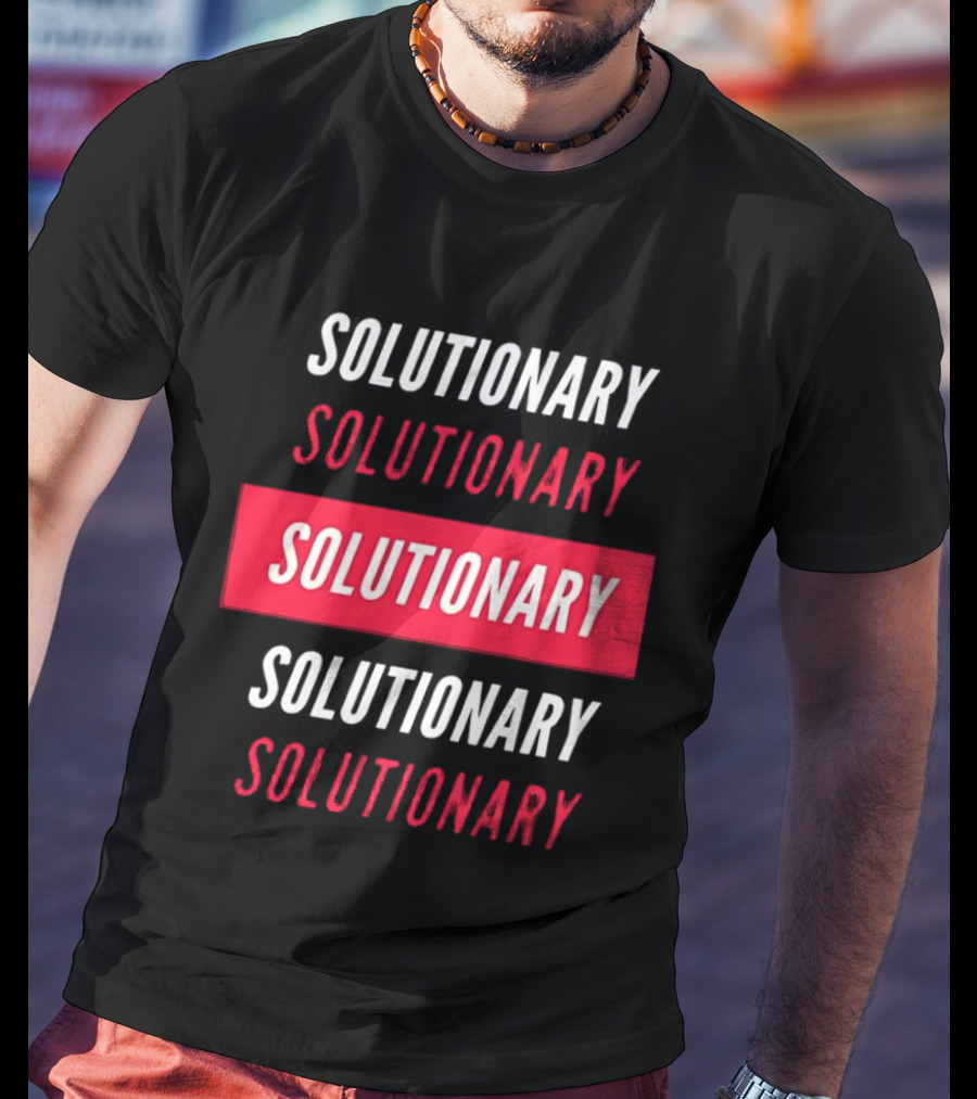 SOLUTIONARY Bold Text Print T-Shirt