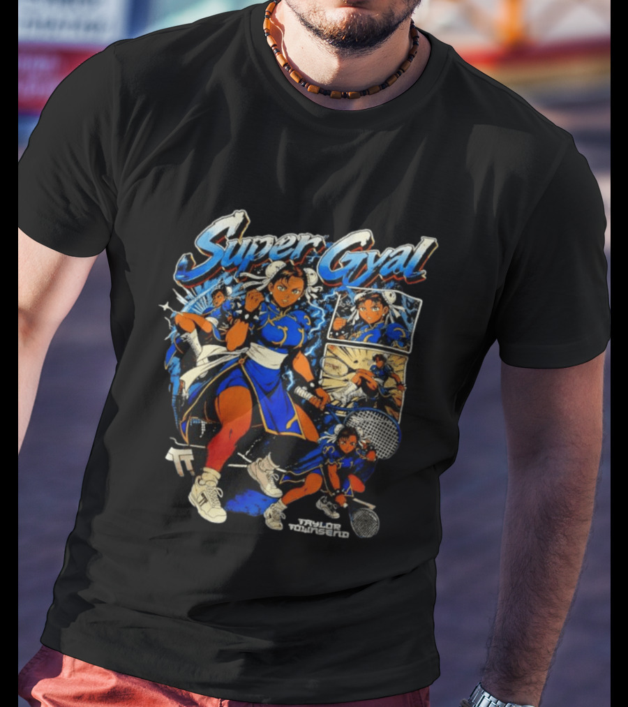 Super Gyal Chun Li Taylor Townsend Tennis Video Game T-Shirt