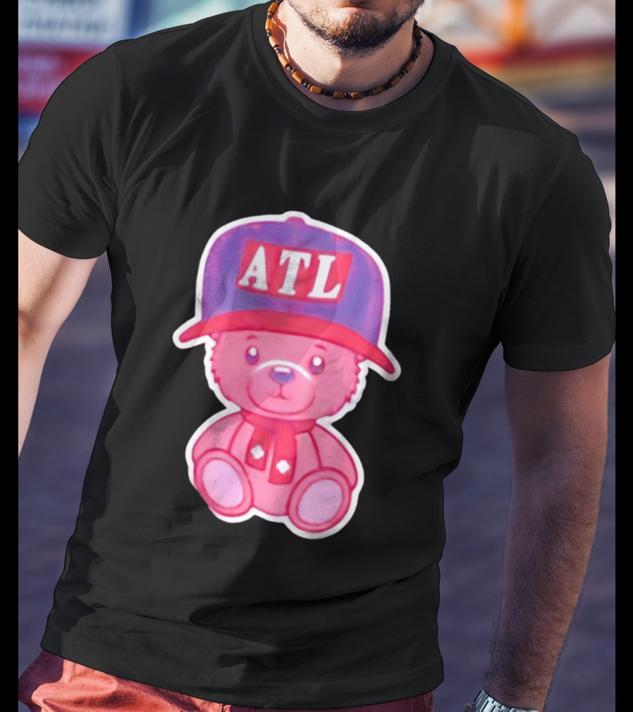 ATL Cap Teddy Bear Atlanta Braves Baseball Scarf T-Shirt