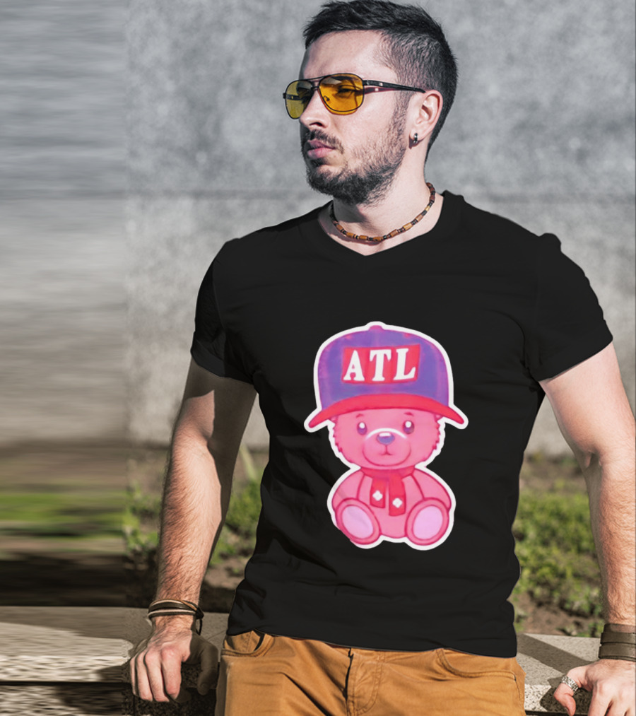 ATL Cap Teddy Bear Atlanta Braves Baseball Scarf T-Shirt