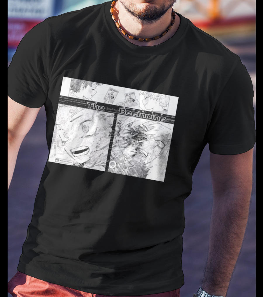 Izuku Midoriya Katsuki Bakugo All Might The Beginning My Hero Academia Manga Panel T-Shirt