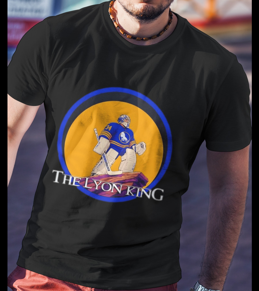 The Lyon King Buffalo Sabres Hockey Goalie 34 Lion Keeper T-Shirt