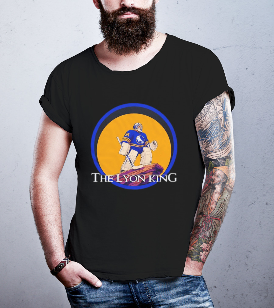 The Lyon King Buffalo Sabres Hockey Goalie 34 Lion Keeper T-Shirt