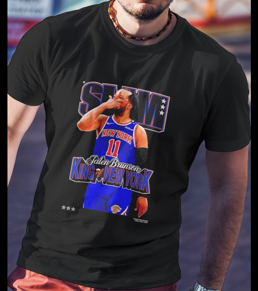Jalen Brunson King Of New York Knicks NBA SLAM T-Shirt