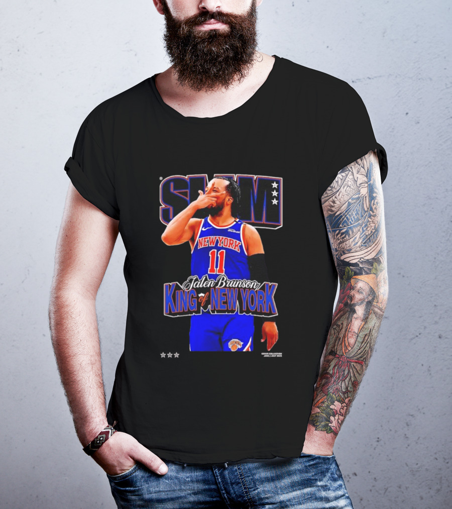 Jalen Brunson King Of New York Knicks NBA SLAM T-Shirt