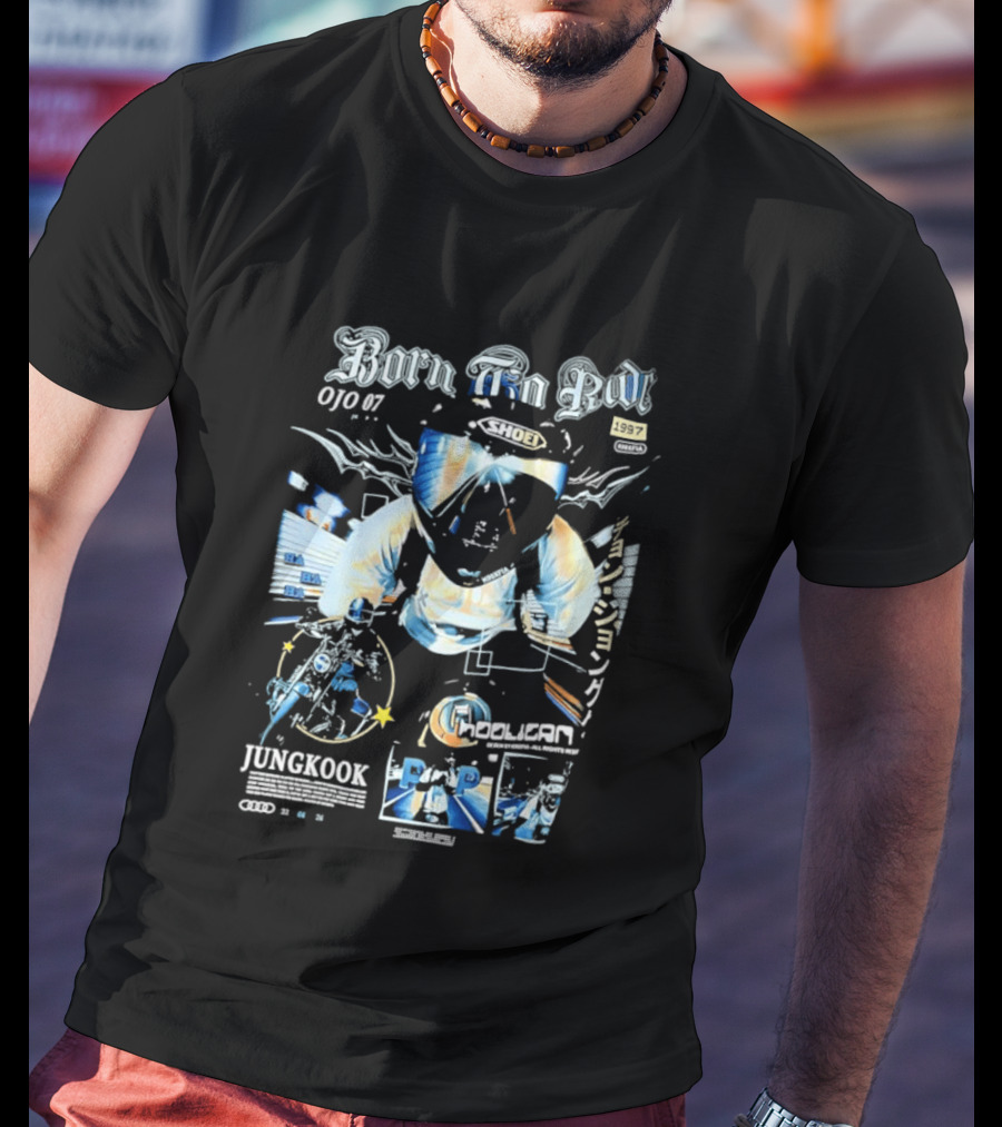 Born To Ride Jungkook Shoei Helmet Hooligan Motorcycle Biker 010 T-Shirt