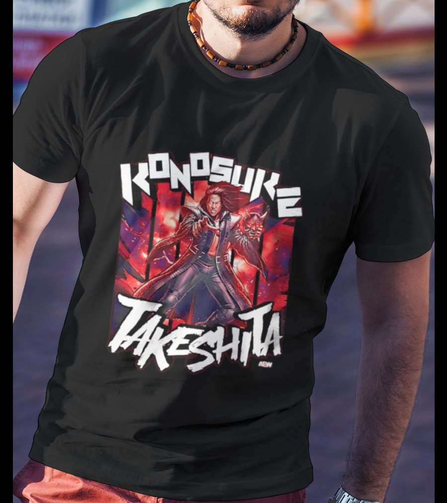 Konosuke Takeshita AEW All Elite Wrestling Comic Style Action T-Shirt