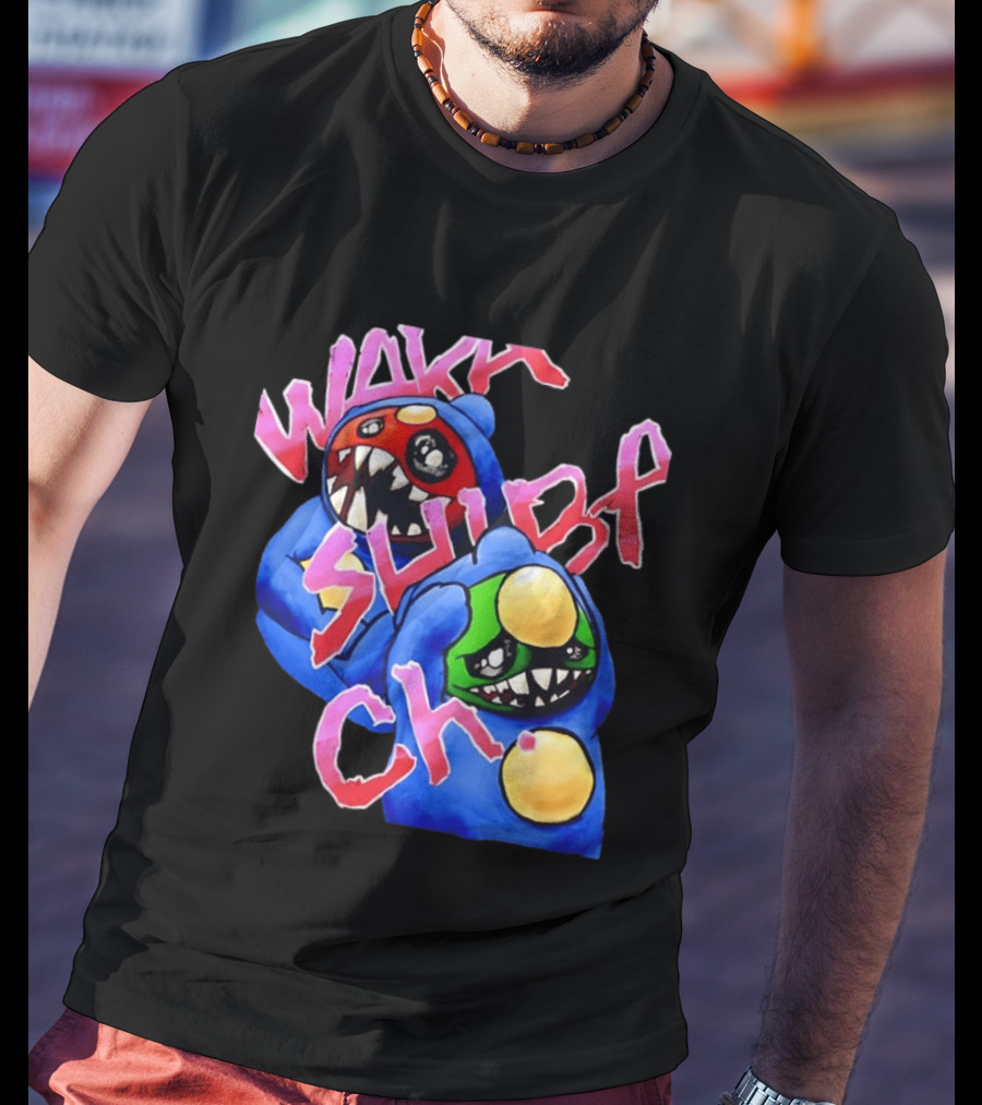 Wakk Slurp Ch Red And Green Creepy Monsters Graffiti T-Shirt