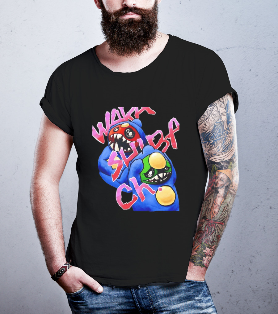 Wakk Slurp Ch Red And Green Creepy Monsters Graffiti T-Shirt