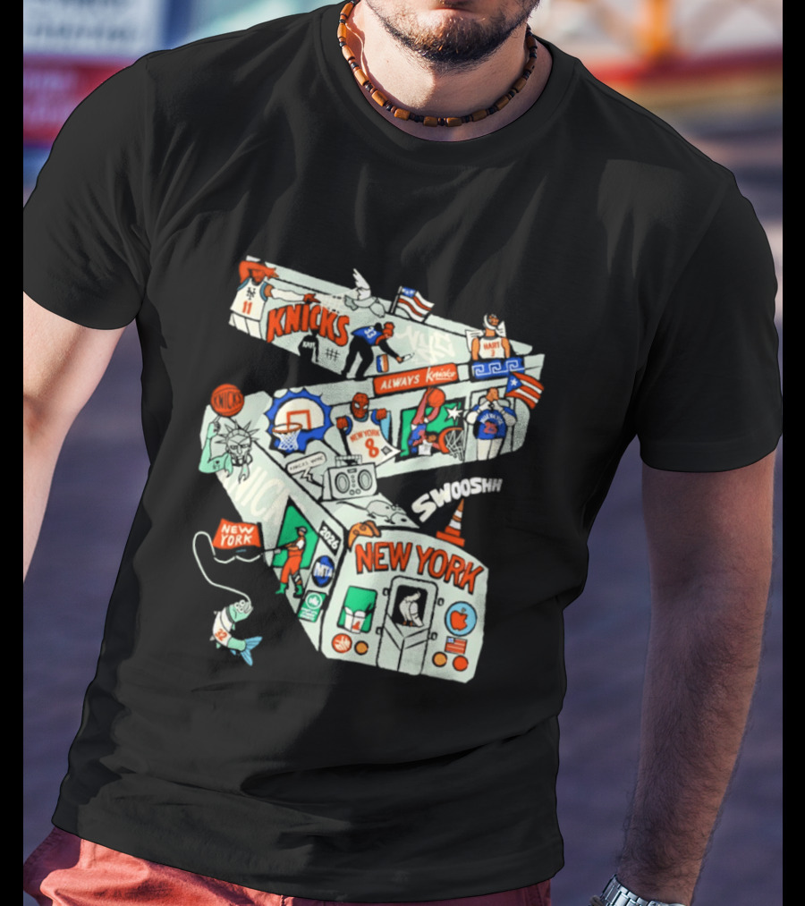 New York Knicks Subway Car Always Slamdunk Basketball City T-Shirt