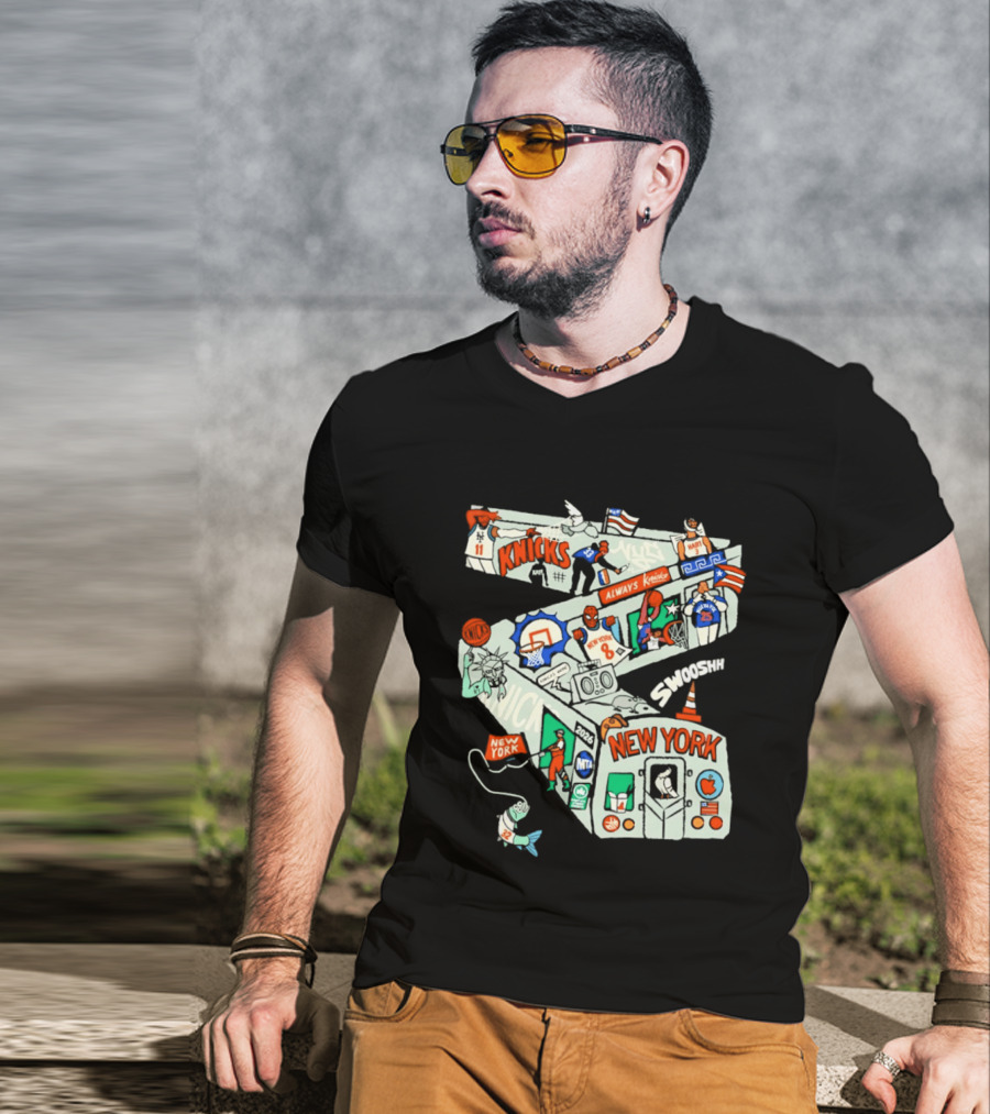 New York Knicks Subway Car Always Slamdunk Basketball City T-Shirt