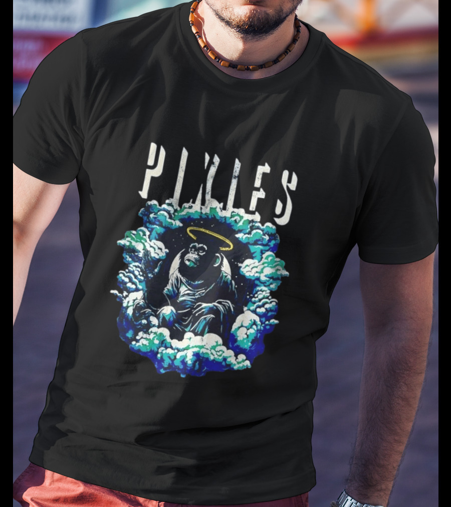 Pixies Haloed Chimp Surrounded By Clouds Vinyl Record T-Shirt