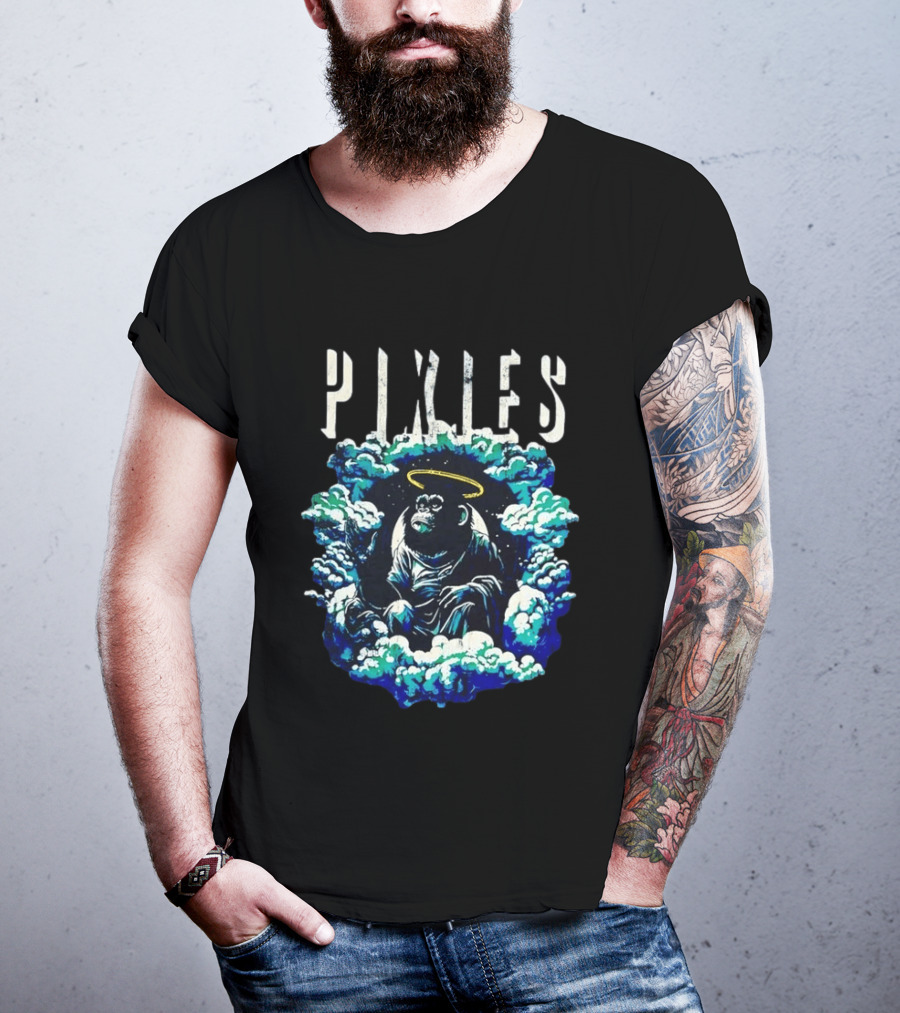 Pixies Haloed Chimp Surrounded By Clouds Vinyl Record T-Shirt