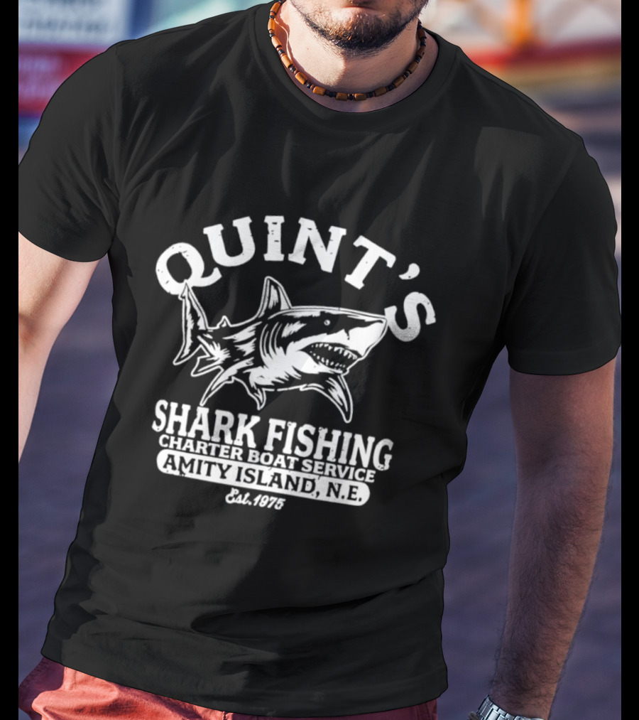 Quint's Shark Fishing Charter Boat Service Amity Island N.E. Est. 1975 T-Shirt