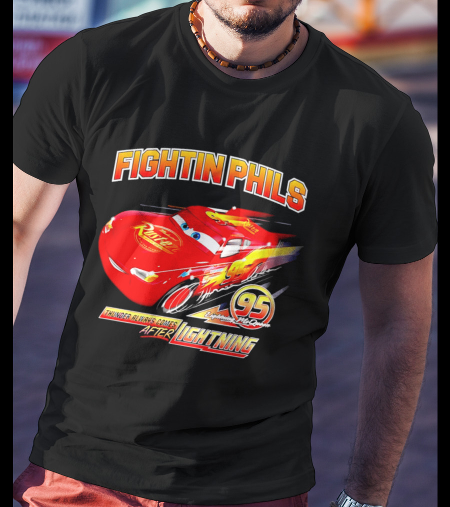 Fightin Phils OT Sports Cars Lightning McQueen Toddler 95 Rust Eze T-Shirt