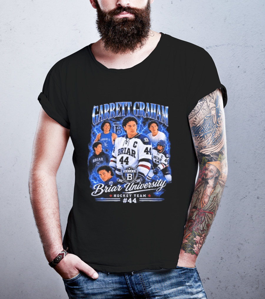 Briar University Garrett Graham 44 Hockey Team Electric Blue T-Shirt