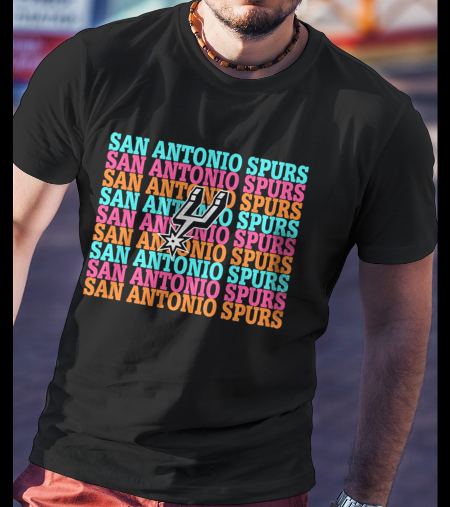 San Antonio Spurs Wemby Era Silver Black Multicolor T-Shirt