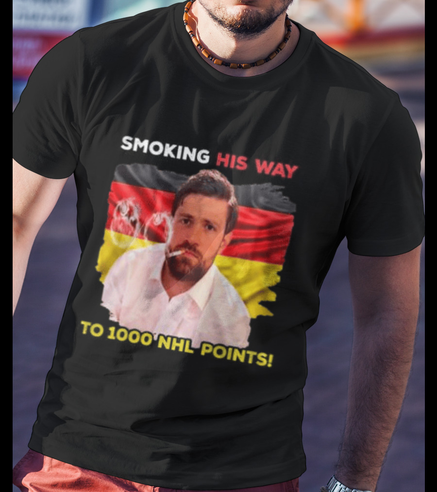 Smoking His Way To 1000 NHL Points Leon Draisaitl Edmonton Oilers T-Shirt