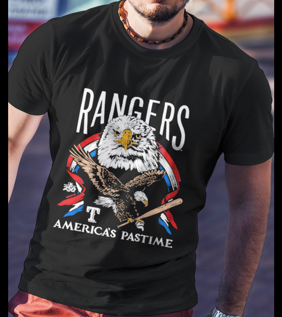 Rangers Eagle Baseball America's Pastime 250th Tri Blend T-Shirt
