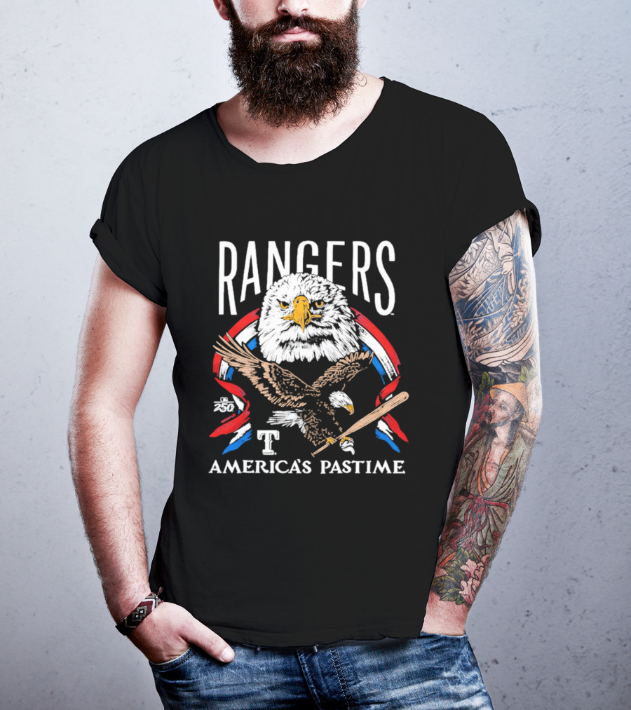 Rangers Eagle Baseball America's Pastime 250th Tri Blend T-Shirt