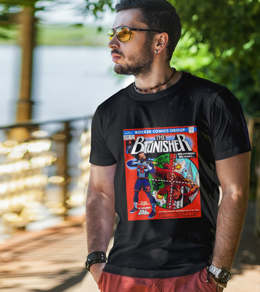 Bocker Comics Group The Brunisher He's Different He's Deadly Kill Spida Gambit Hart T-Shirt