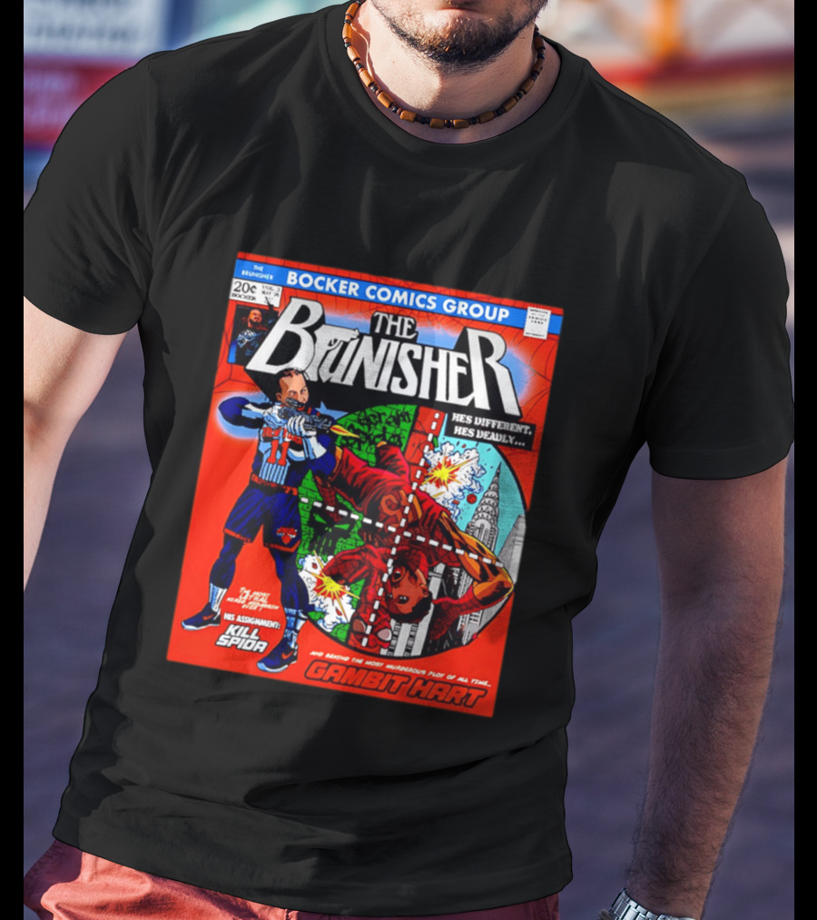 Bocker Comics Group The Brunisher He's Different He's Deadly Kill Spida Gambit Hart T-Shirt
